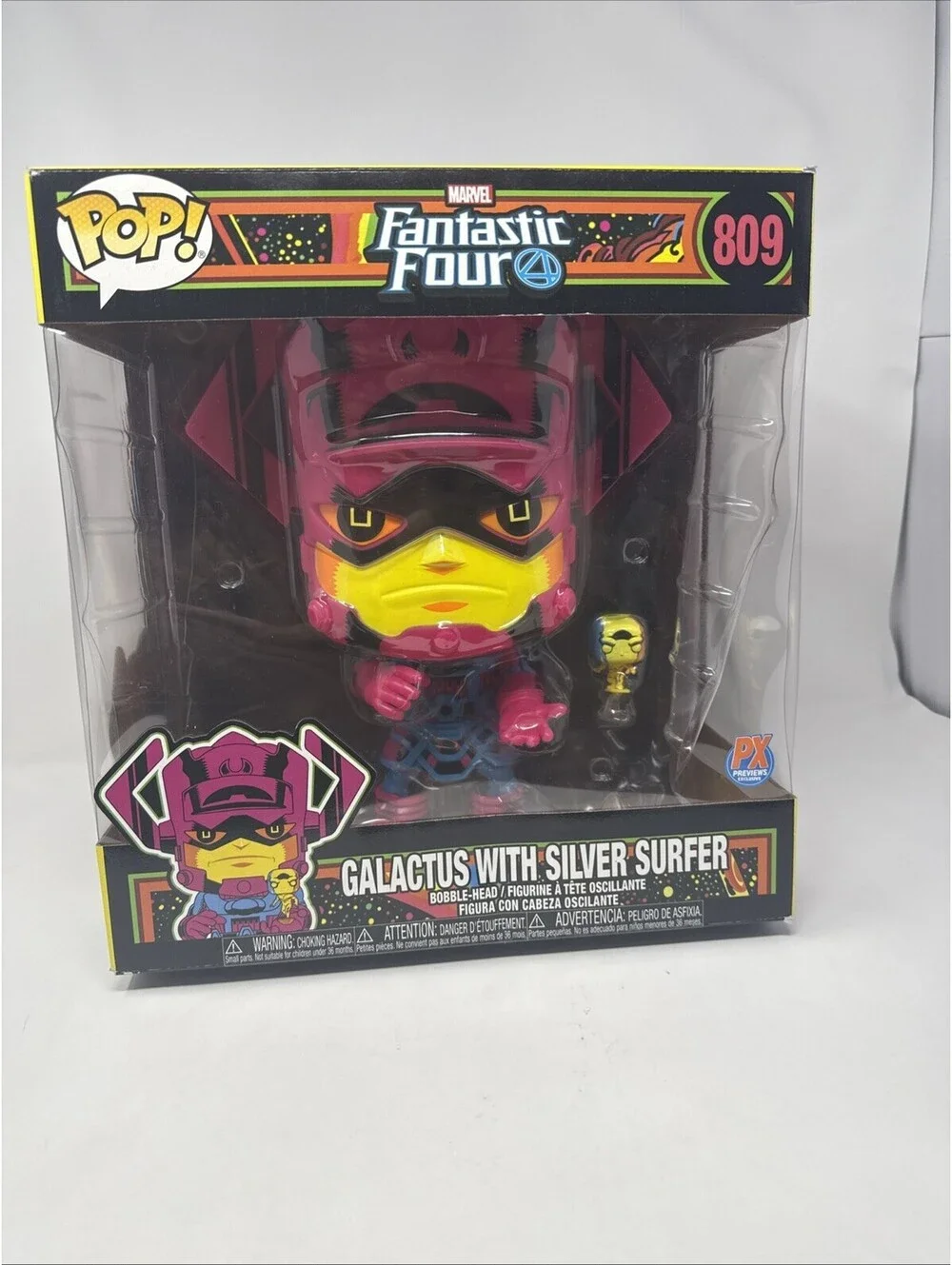 Funko Pop Marvel Galactus with Silver Surfer Black Light 10